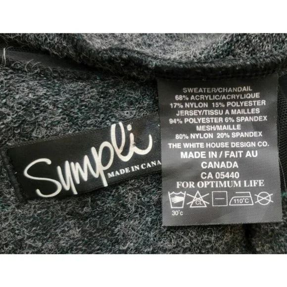 Sympli Tangent Tunic Sweater Mixed Media Lagenlook Hem Mesh Sleeve Knit Top 6-8 - Picture 11 of 12